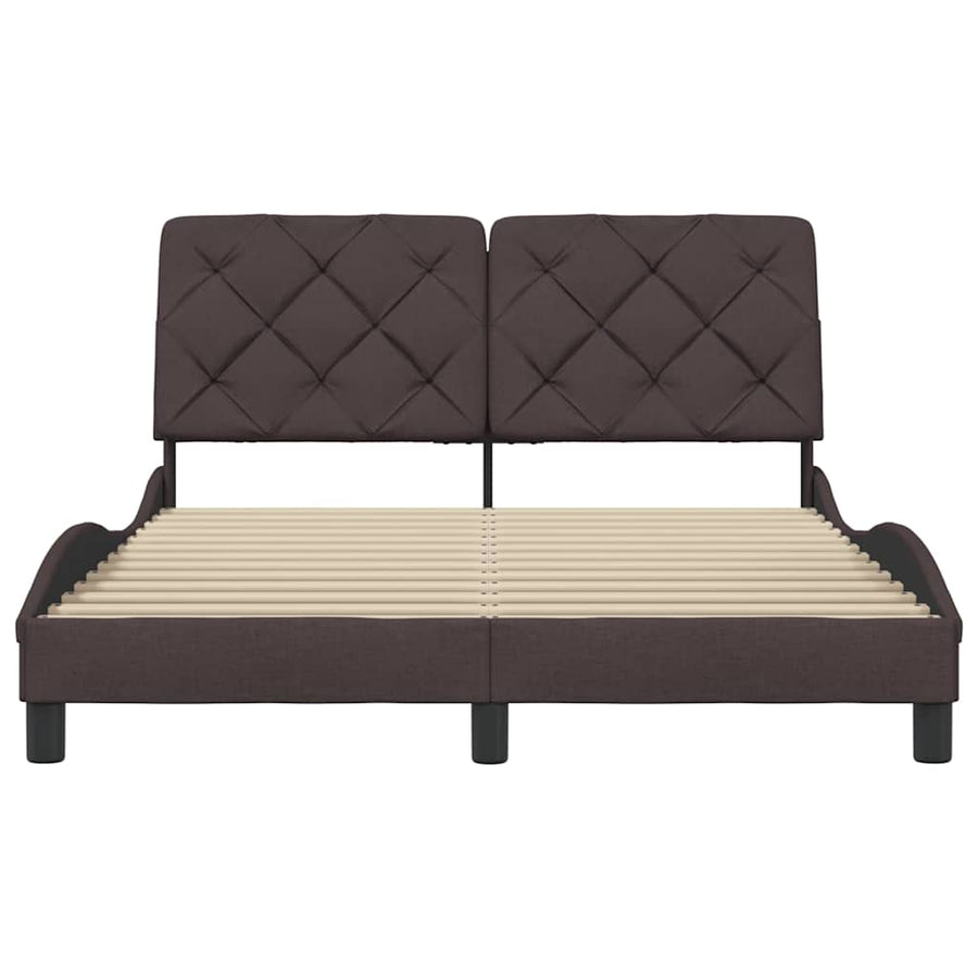 Bedframe zonder matras 120x200 cm stof donkerbruin