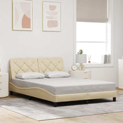 Bedframe 120x200 cm stof crèmekleurig