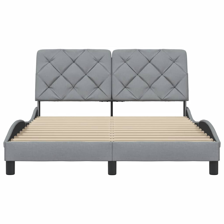 Bedframe zonder matras stof lichtgrijs 140x190 cm