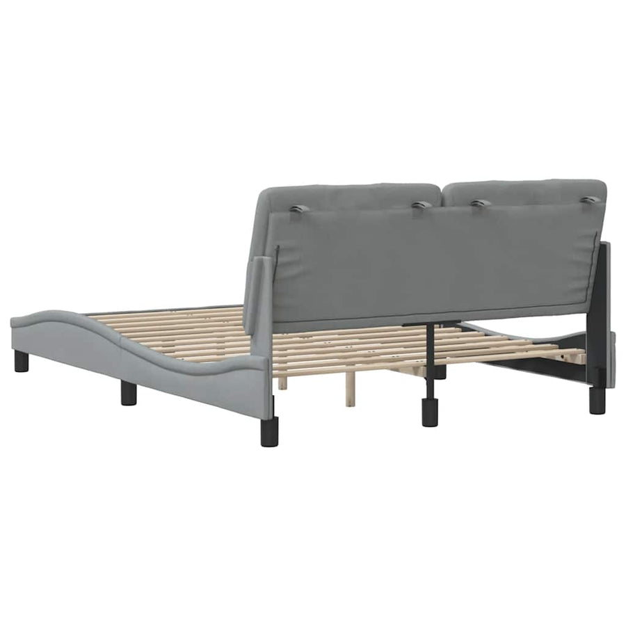 Bedframe zonder matras stof lichtgrijs 140x190 cm