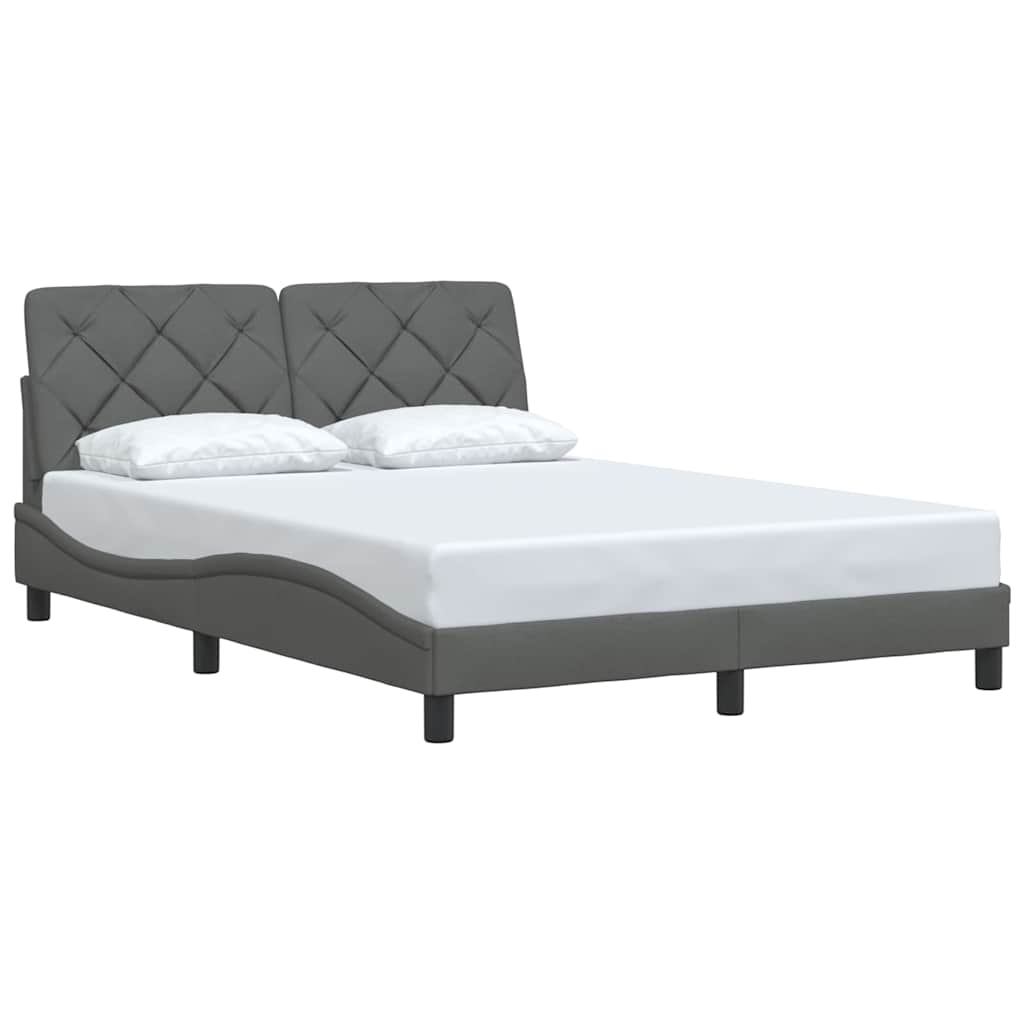 Bedframe zonder matras stof donkergrijs 140x190 cm