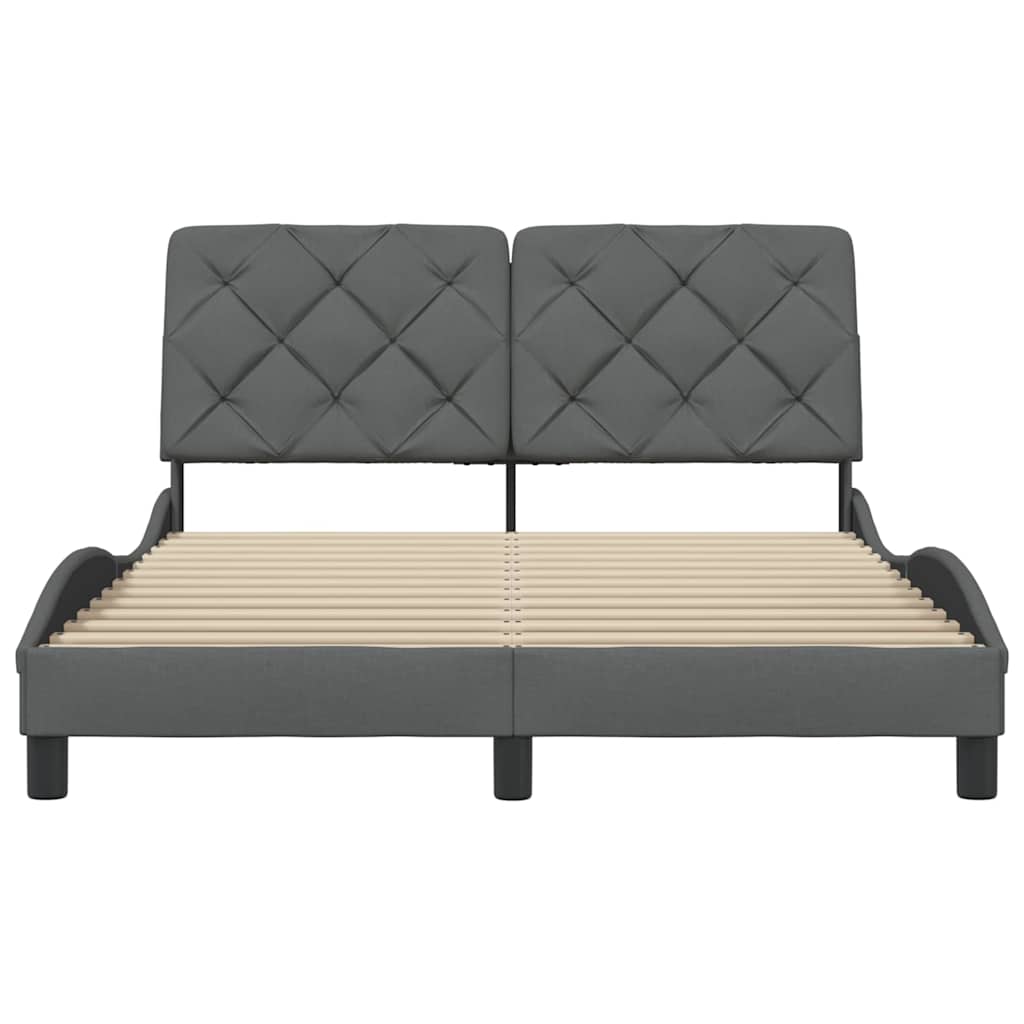 Bedframe zonder matras stof donkergrijs 140x190 cm