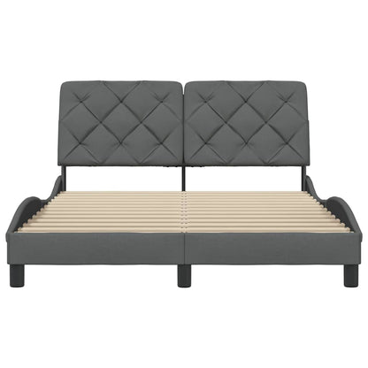 Bedframe zonder matras stof donkergrijs 140x190 cm