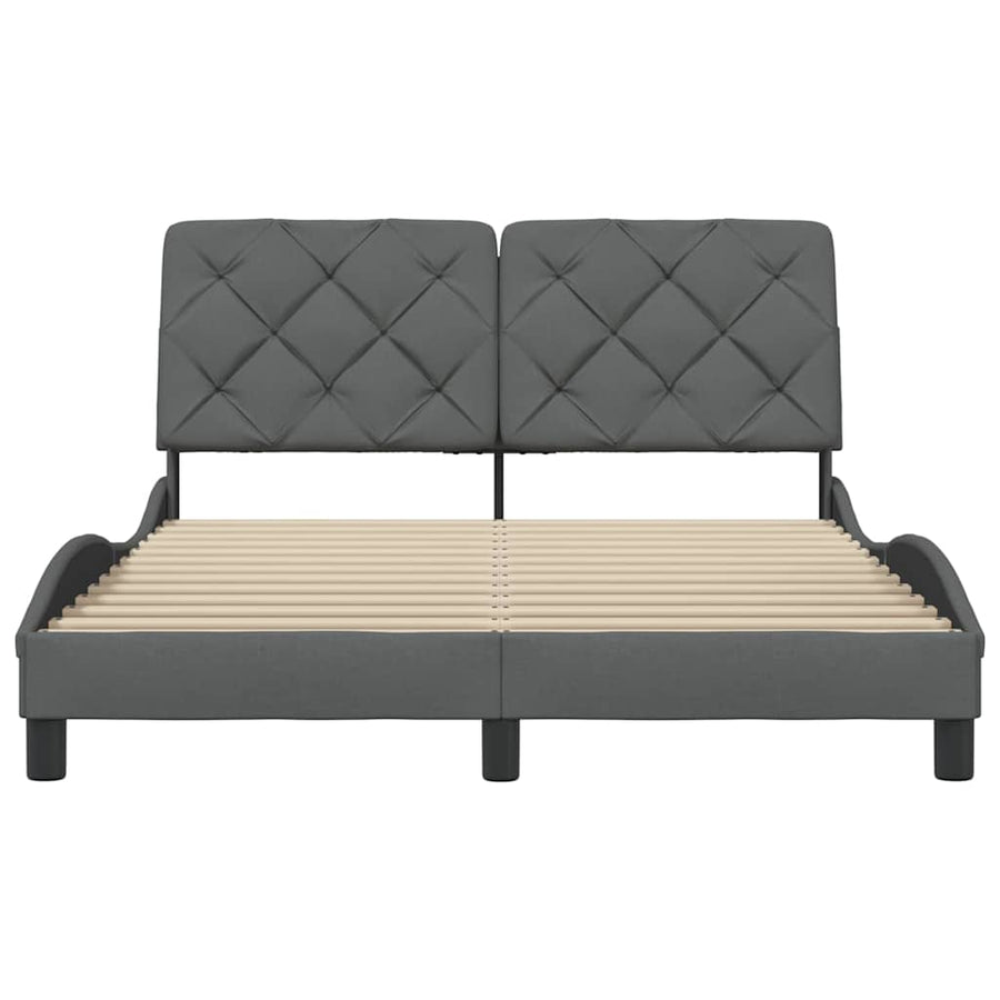 Bedframe zonder matras stof donkergrijs 140x190 cm