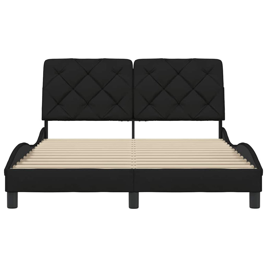 Bedframe zonder matras stof zwart 140x190 cm