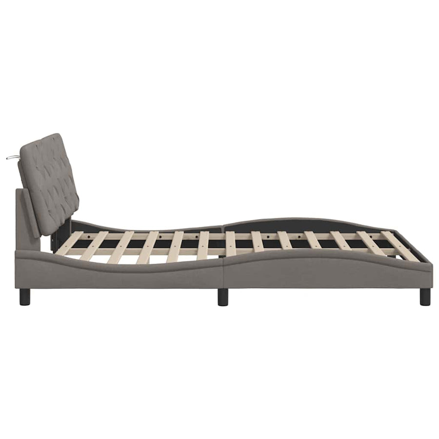 Bedframe zonder matras stof taupe 140x190 cm