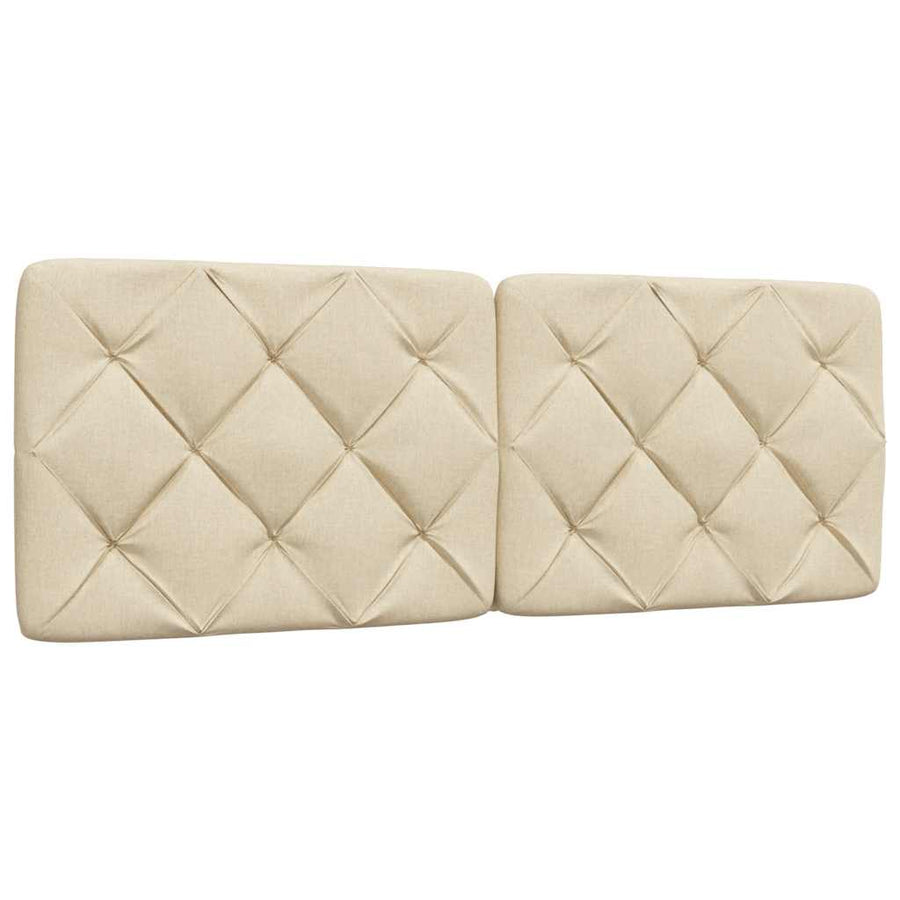 Bedframe zonder matras stof crèmekleurig 140x190 cm
