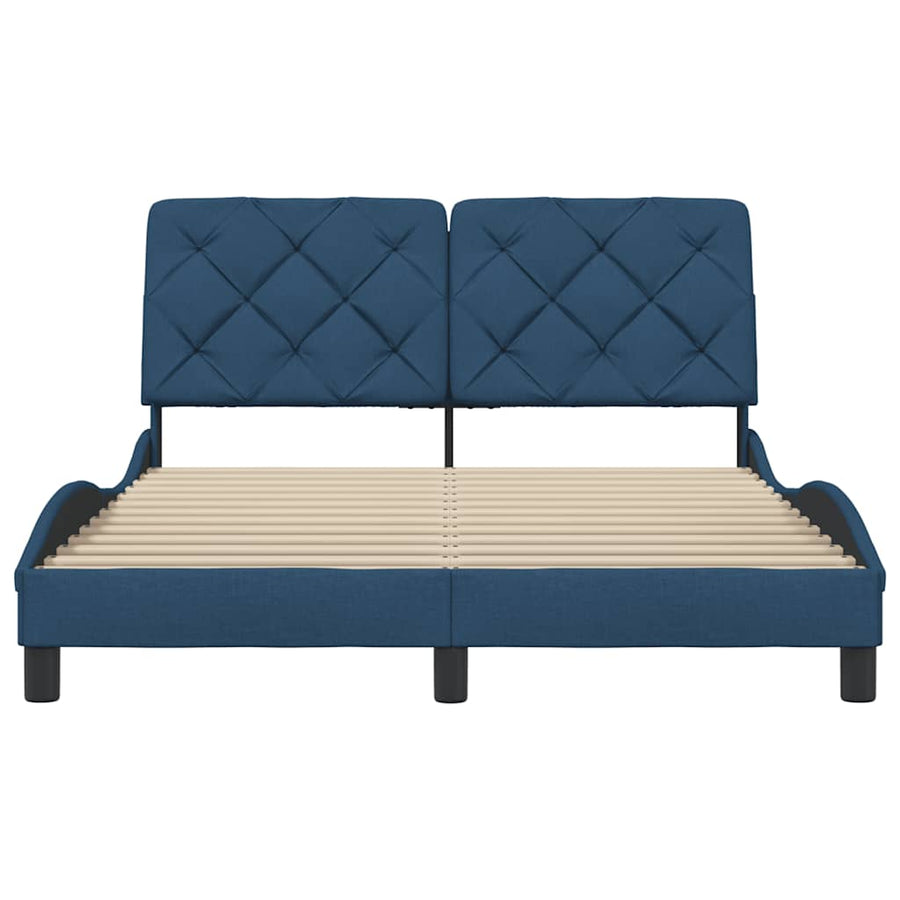 Bedframe zonder matras stof blauw 140x190 cm