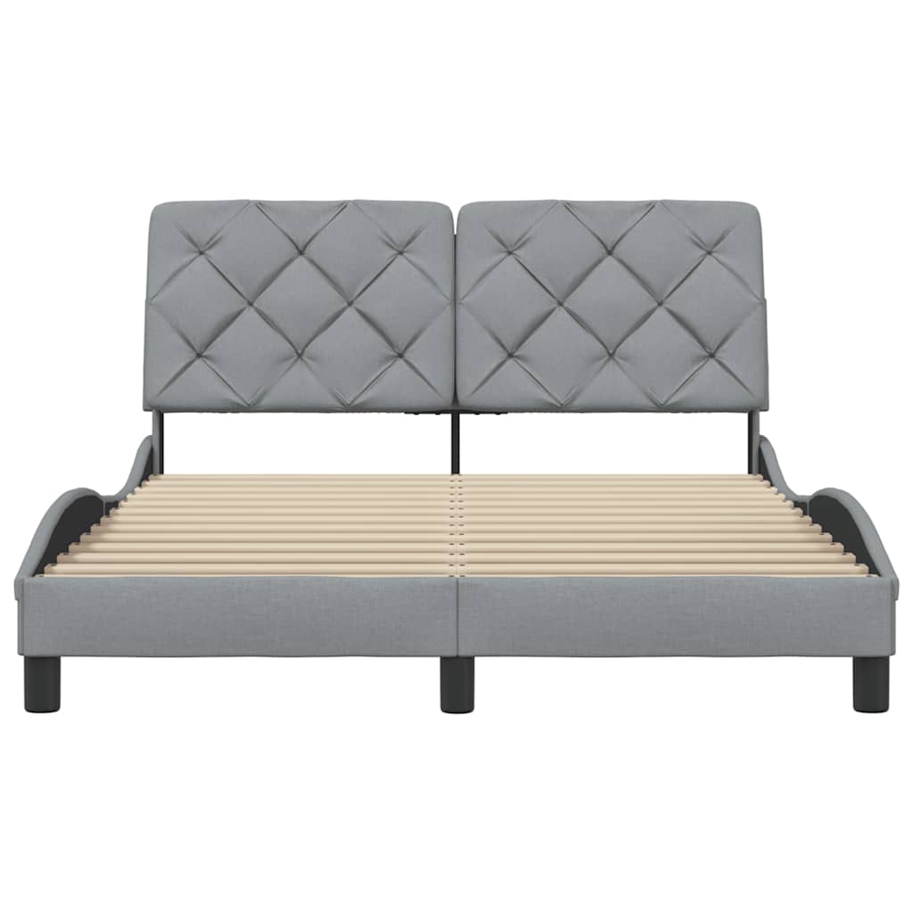 Bedframe zonder matras stof lichtgrijs 140x200 cm