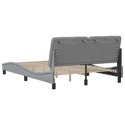 Bedframe zonder matras stof lichtgrijs 140x200 cm