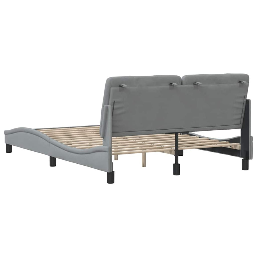 Bedframe zonder matras stof lichtgrijs 140x200 cm