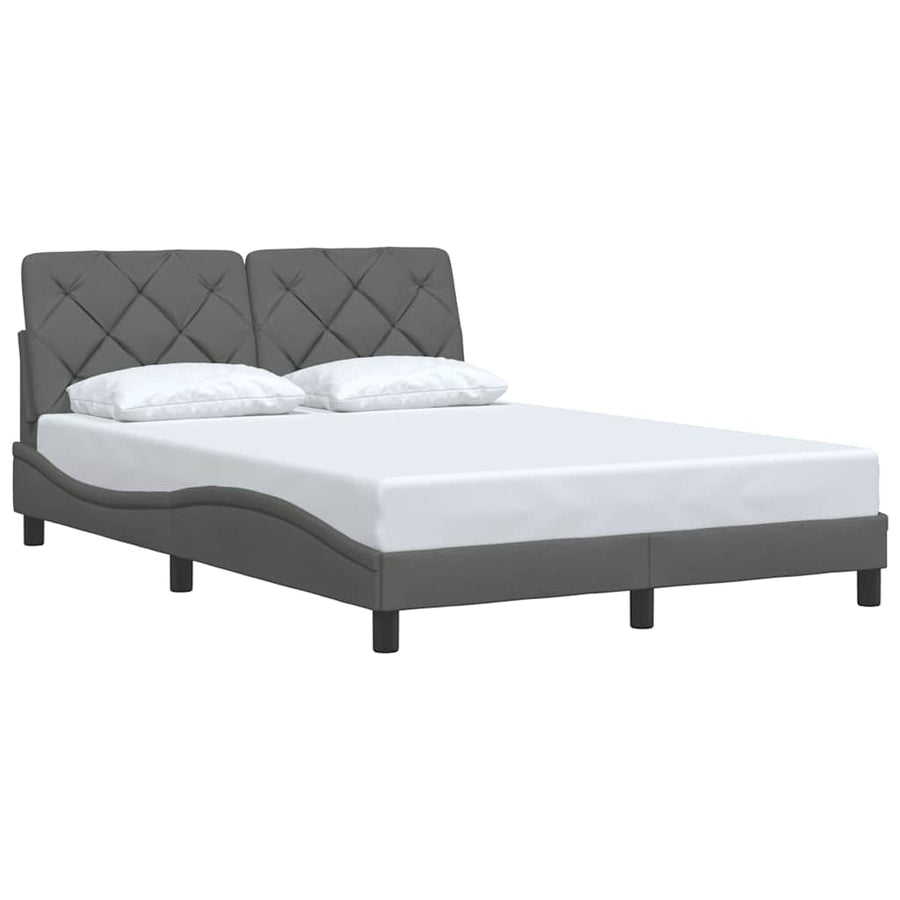 Bedframe zonder matras stof donkergrijs 140x200 cm