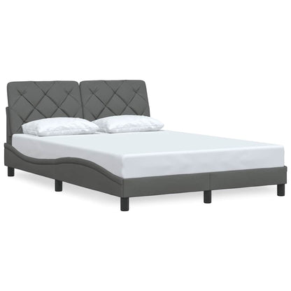 Bedframe zonder matras stof donkergrijs 140x200 cm