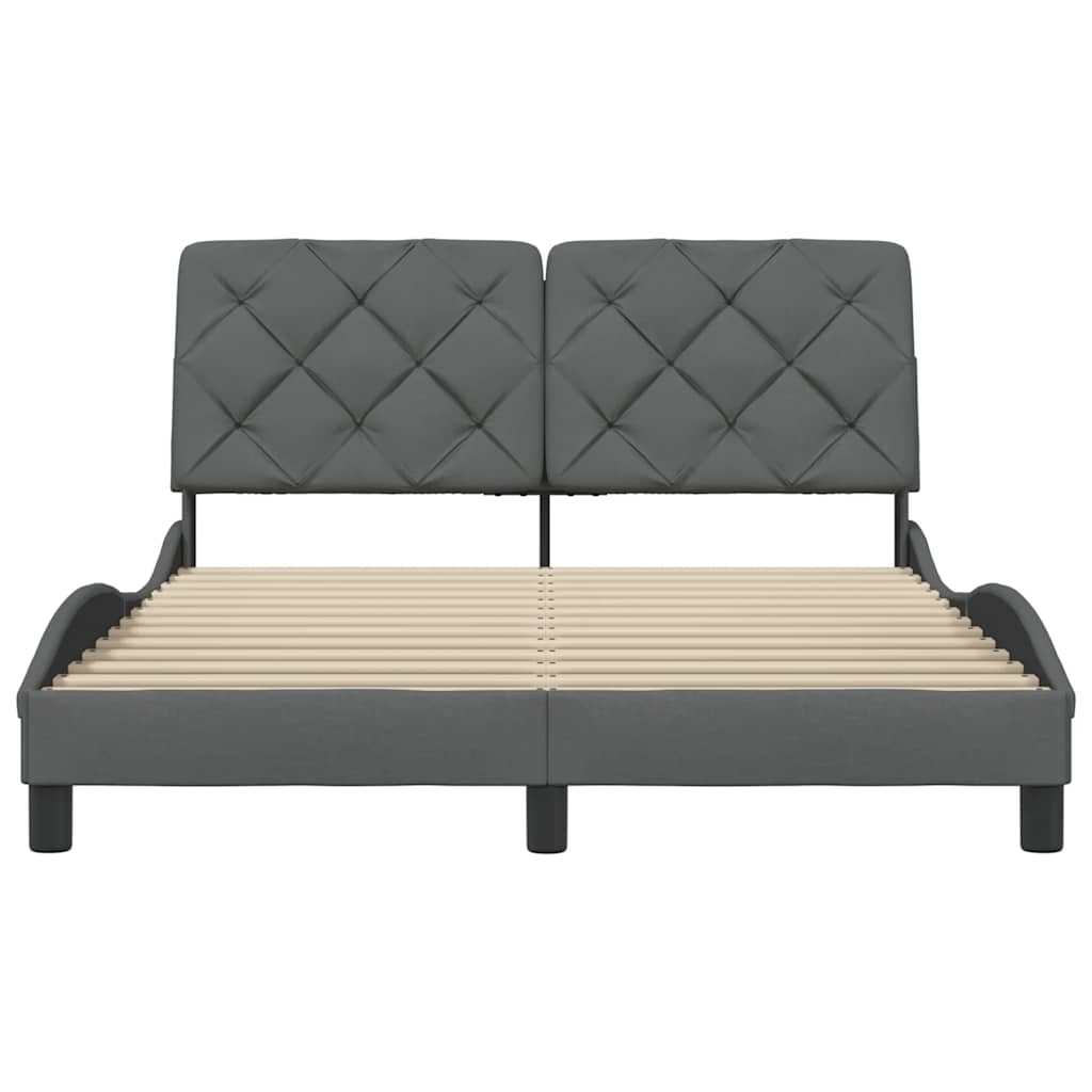 Bedframe zonder matras stof donkergrijs 140x200 cm