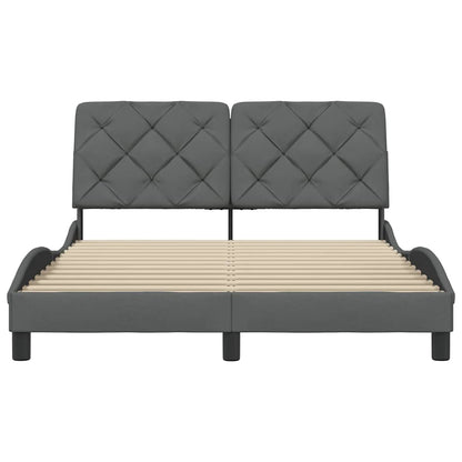 Bedframe zonder matras stof donkergrijs 140x200 cm