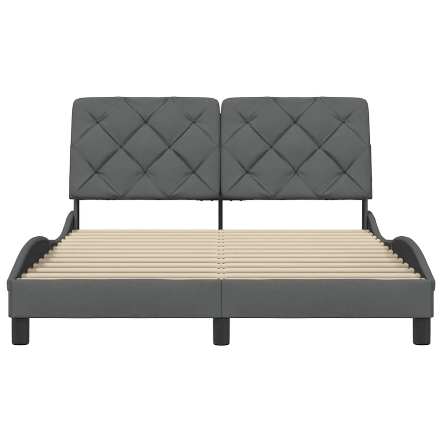 Bedframe zonder matras stof donkergrijs 140x200 cm