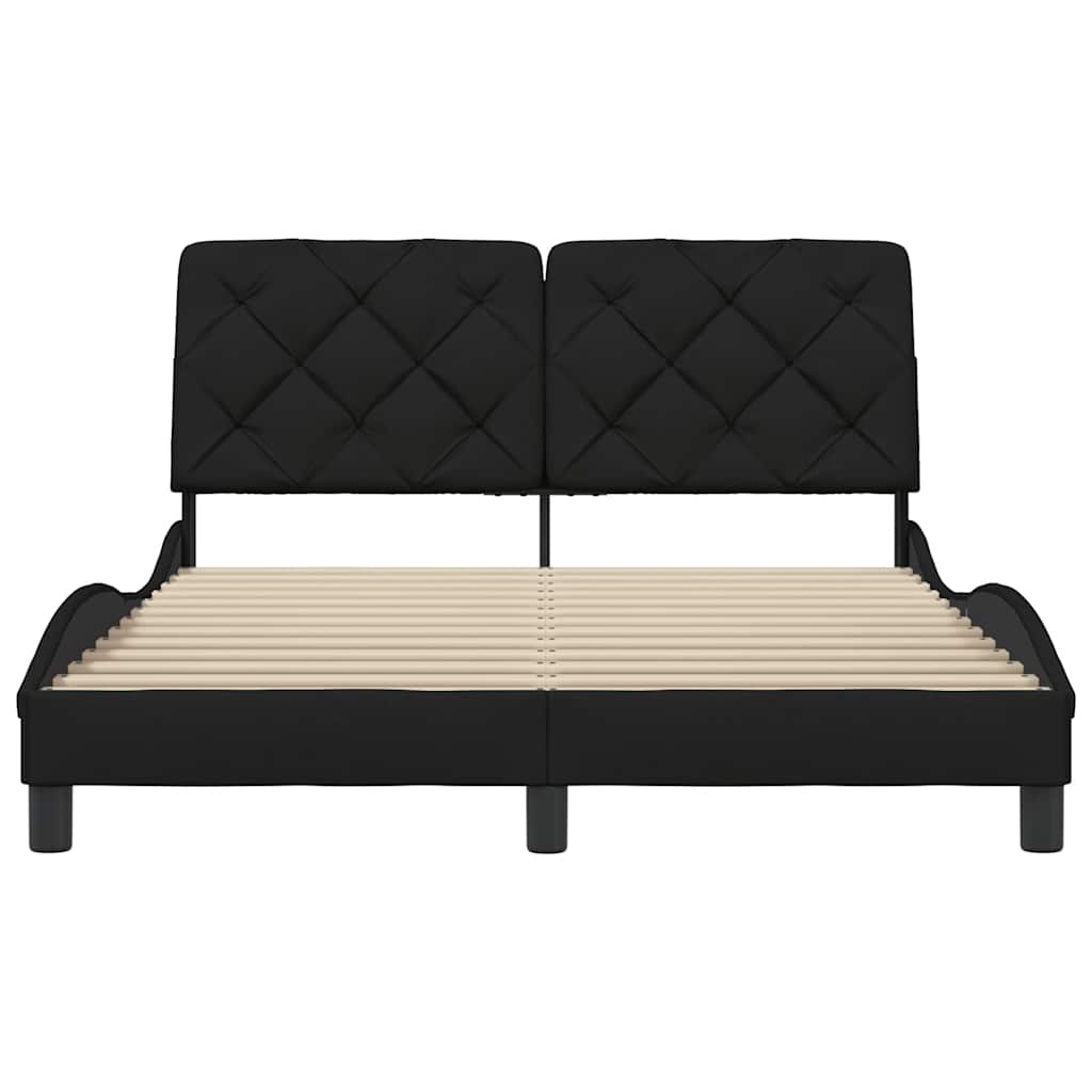 Bedframe zonder matras stof zwart 140x200 cm