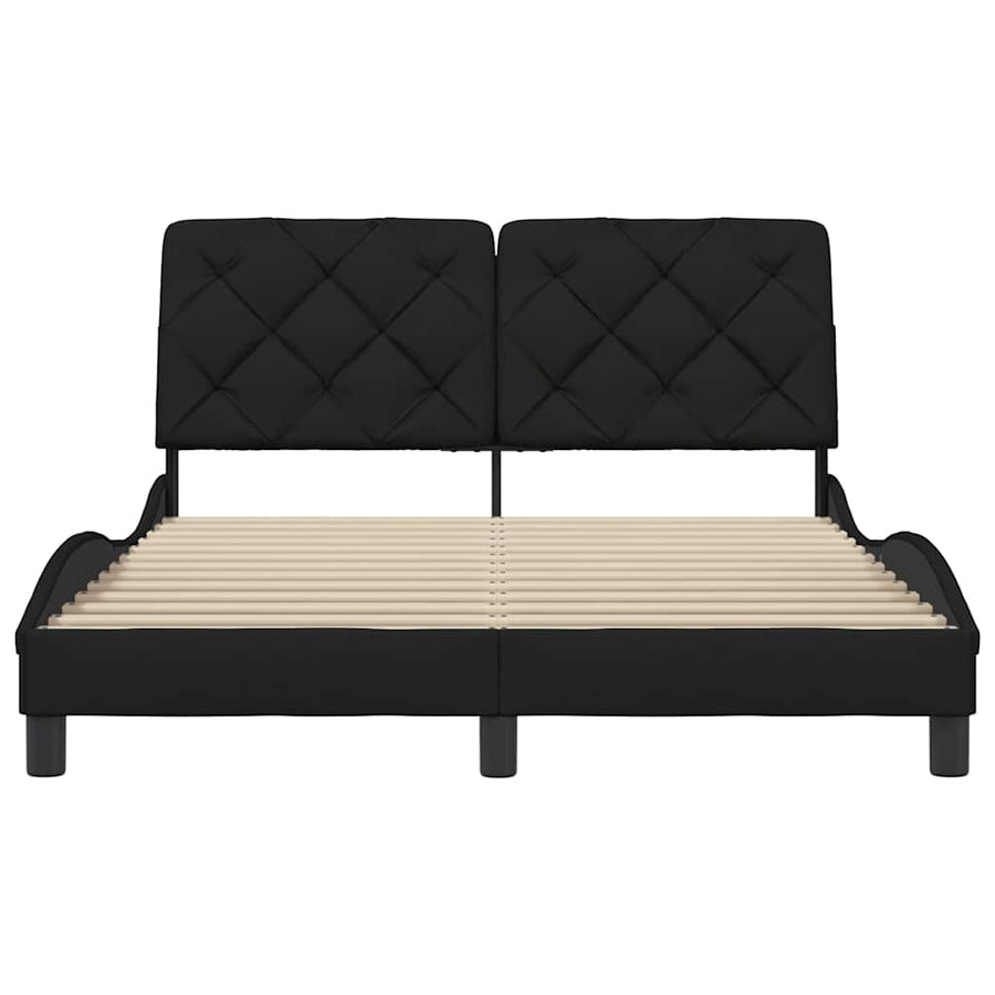 Bedframe zonder matras stof zwart 140x200 cm