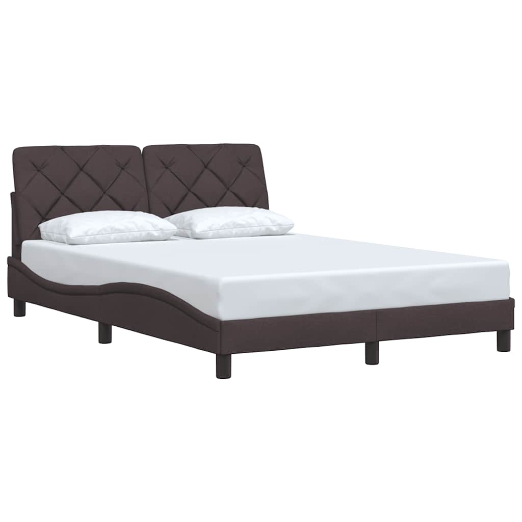 Bedframe zonder matras stof donkerbruin 140x200 cm