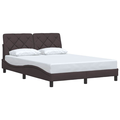 Bedframe zonder matras stof donkerbruin 140x200 cm