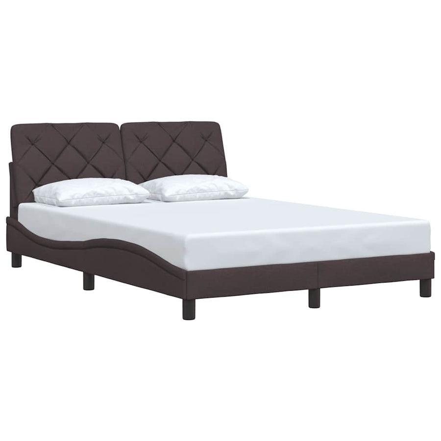 Bedframe zonder matras stof donkerbruin 140x200 cm