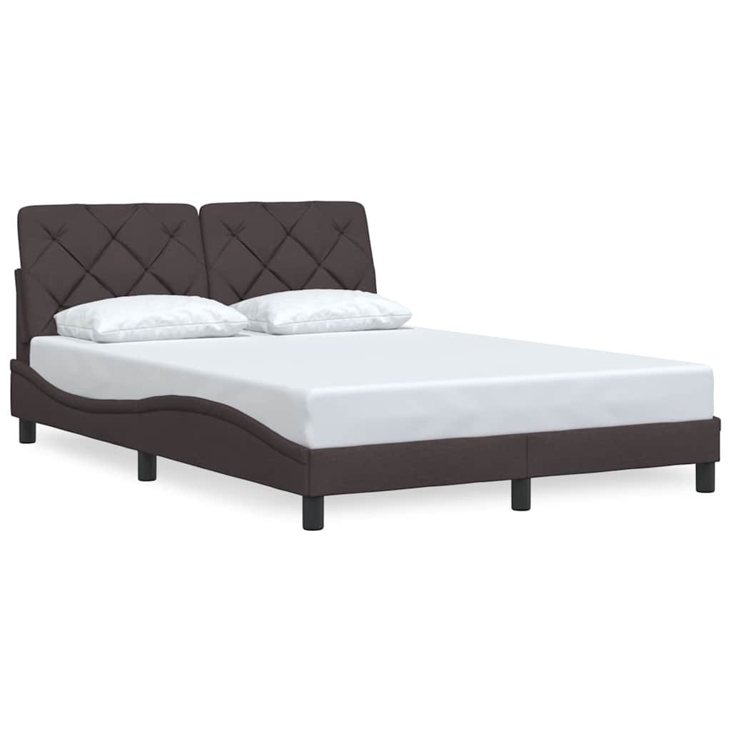 Bedframe zonder matras stof donkerbruin 140x200 cm