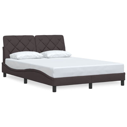 Bedframe zonder matras stof donkerbruin 140x200 cm