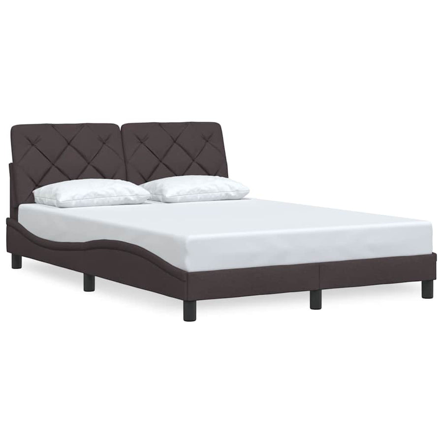 Bedframe zonder matras stof donkerbruin 140x200 cm