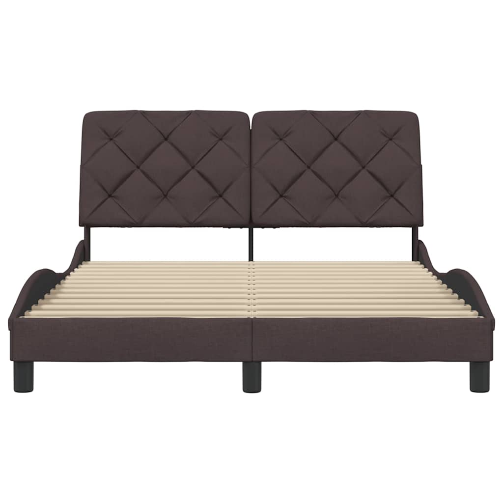 Bedframe zonder matras stof donkerbruin 140x200 cm