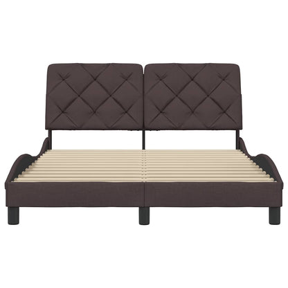 Bedframe zonder matras stof donkerbruin 140x200 cm