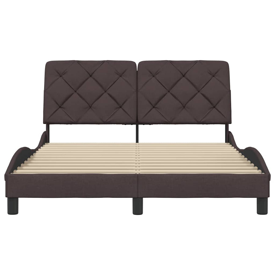 Bedframe zonder matras stof donkerbruin 140x200 cm