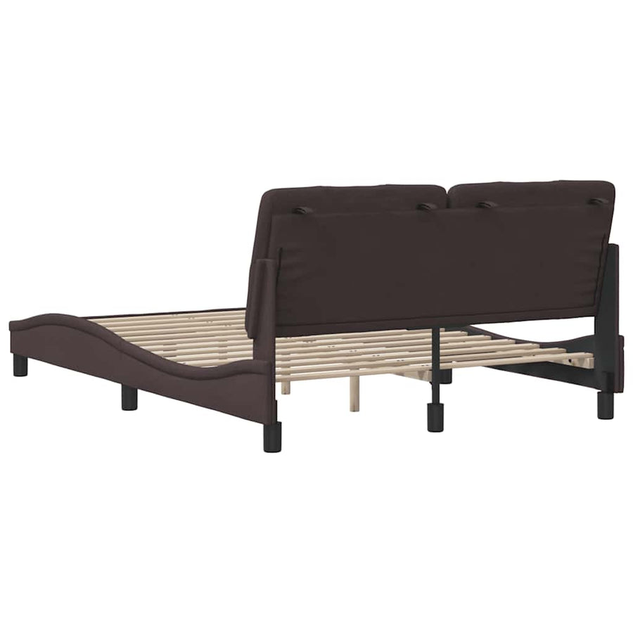 Bedframe zonder matras stof donkerbruin 140x200 cm