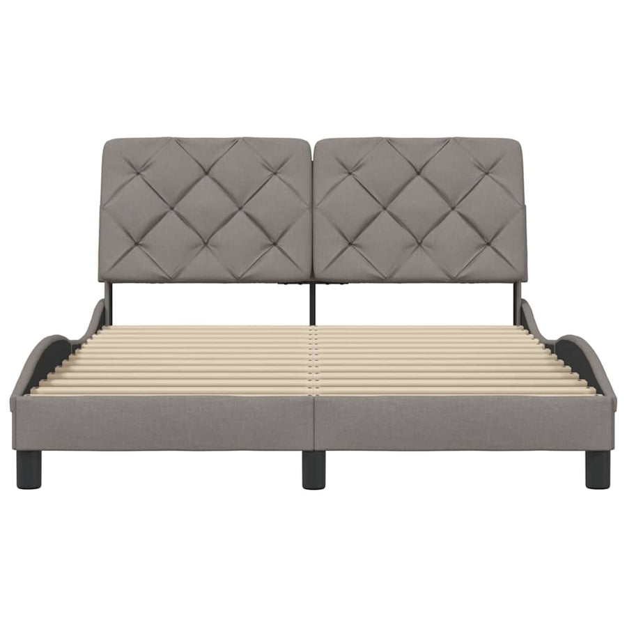 Bedframe zonder matras stof taupe 140x200 cm