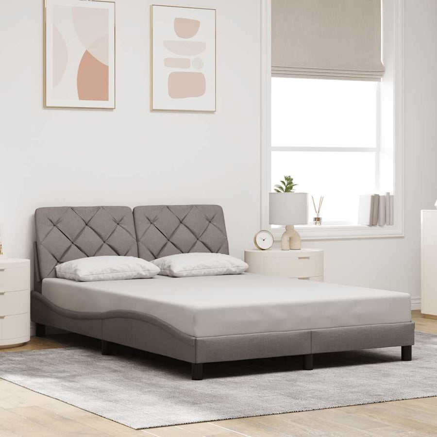 Bedframe zonder matras stof taupe 140x200 cm
