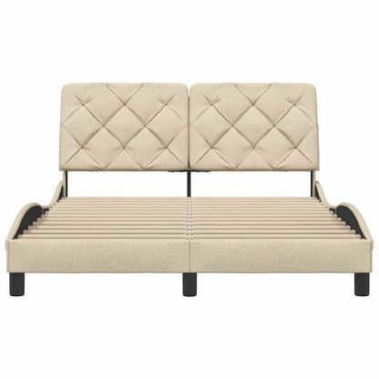 Bedframe zonder matras stof crèmekleurig 140x200 cm