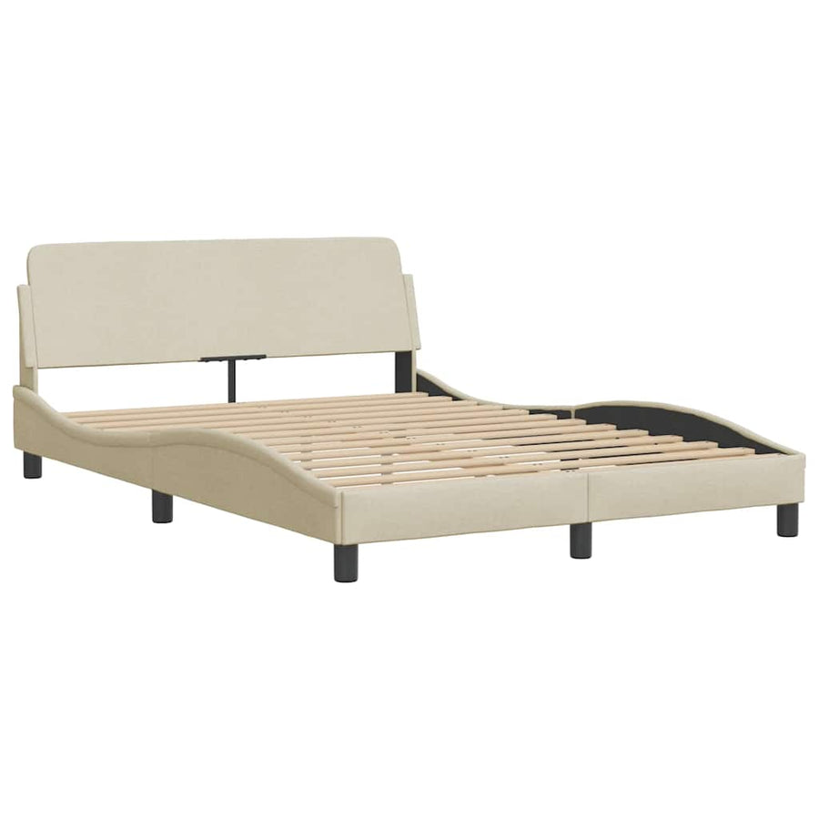 Bedframe zonder matras stof crèmekleurig 140x200 cm