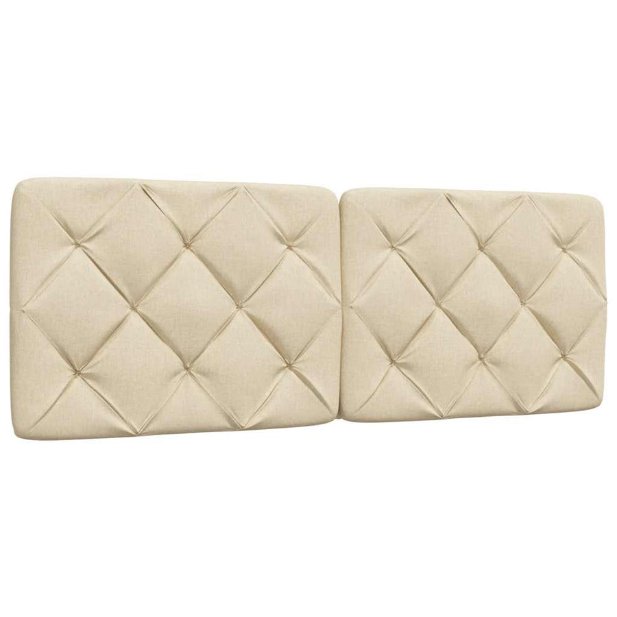 Bedframe zonder matras stof crèmekleurig 140x200 cm