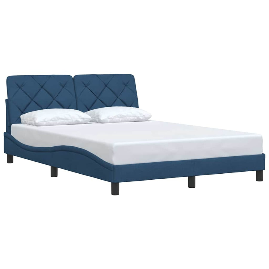 Bedframe zonder matras stof blauw 140x200 cm