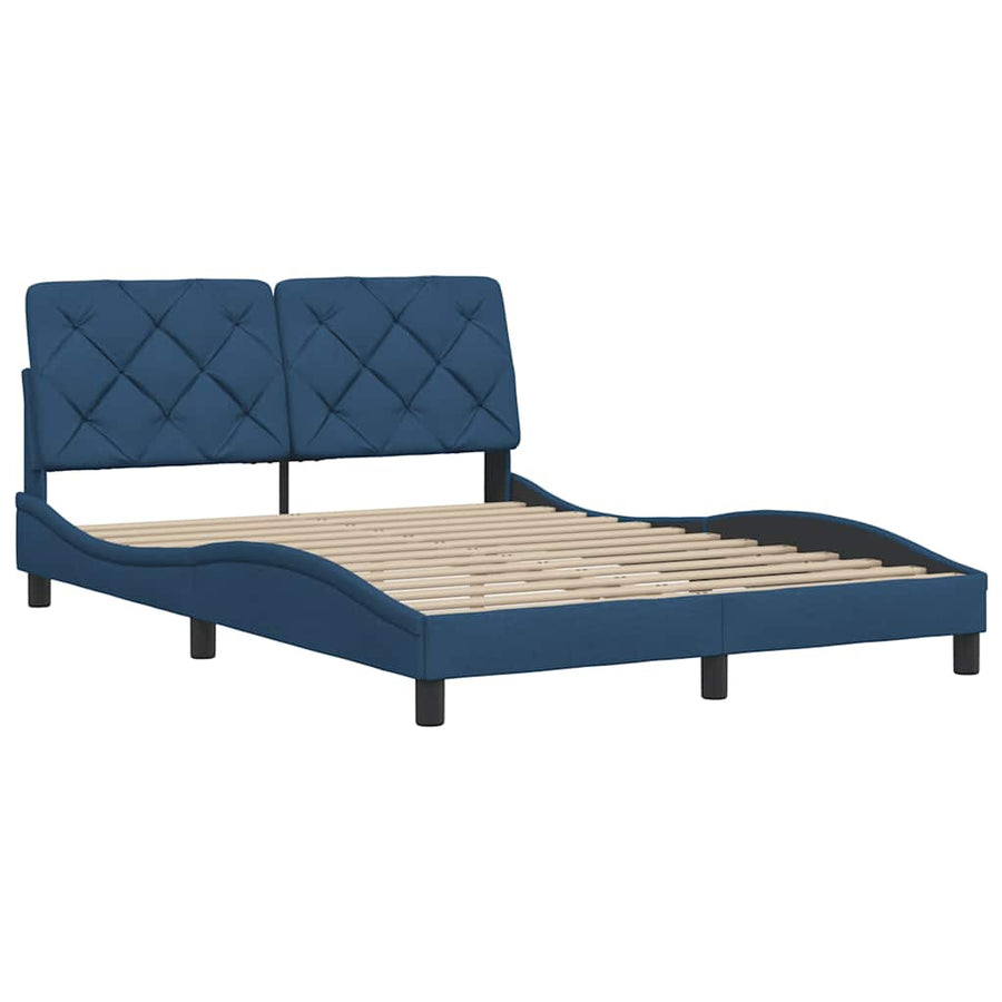 Bedframe zonder matras stof blauw 140x200 cm