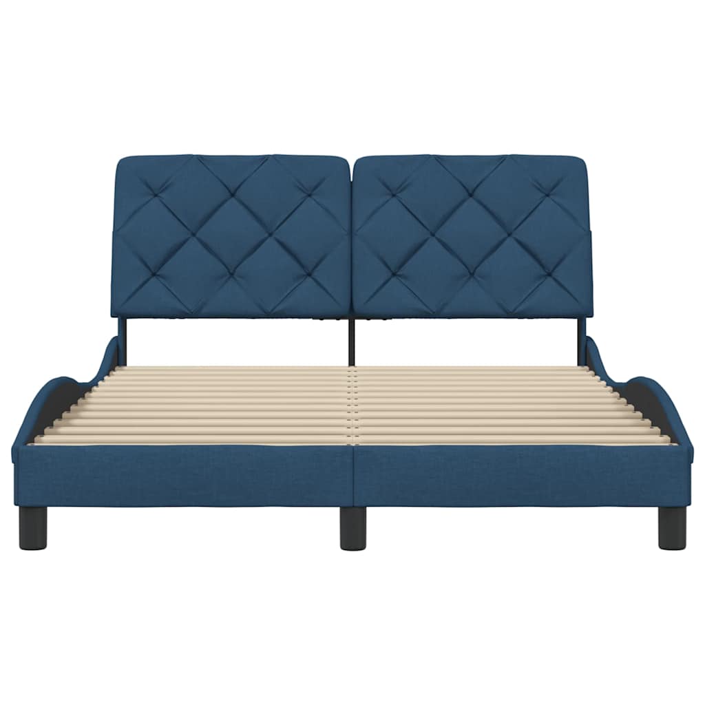 Bedframe zonder matras stof blauw 140x200 cm