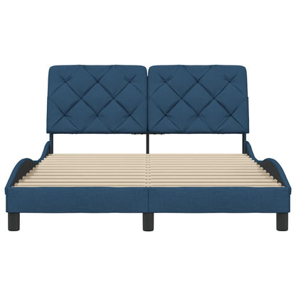 Bedframe zonder matras stof blauw 140x200 cm
