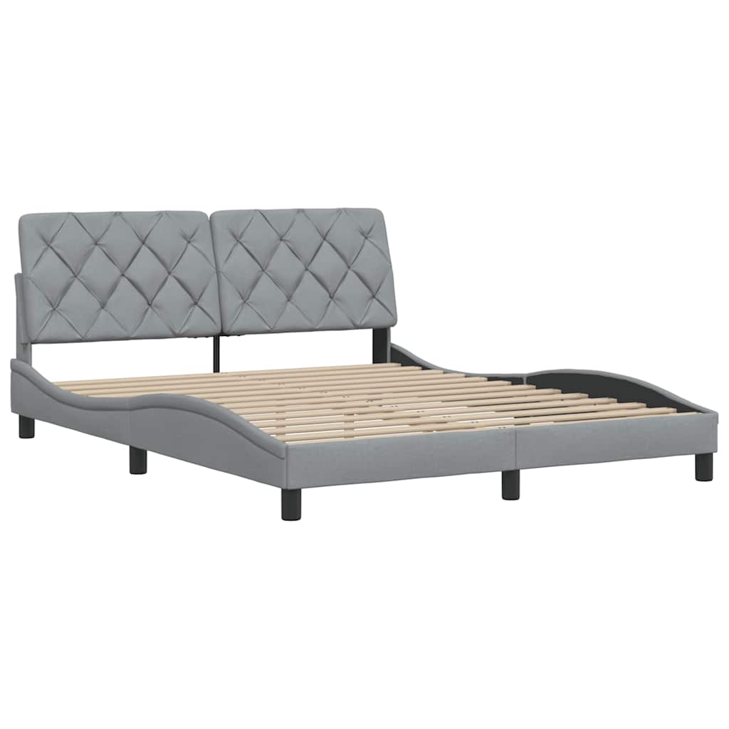 Bedframe zonder matras stof lichtgrijs 160x200 cm