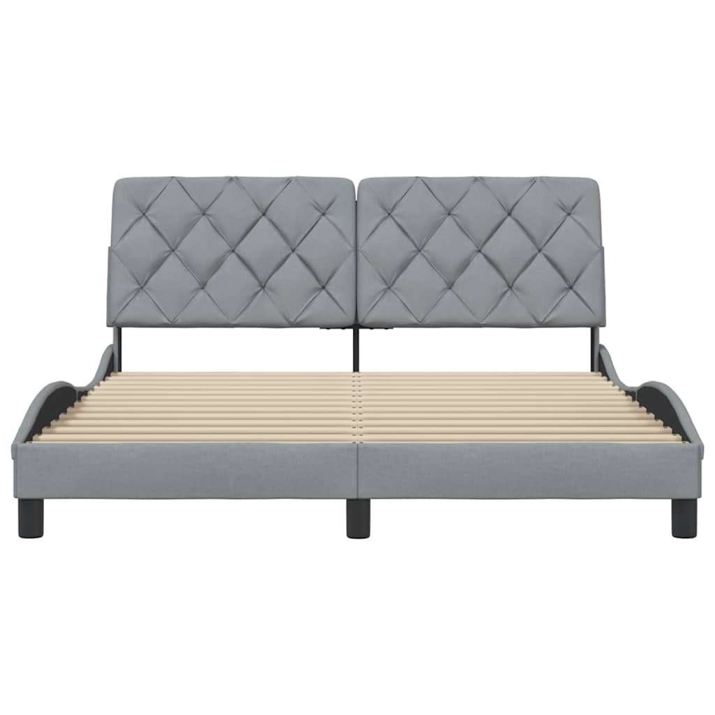 Bedframe zonder matras stof lichtgrijs 160x200 cm