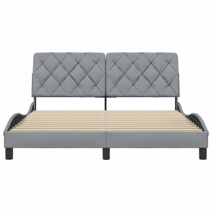 Bedframe zonder matras stof lichtgrijs 160x200 cm