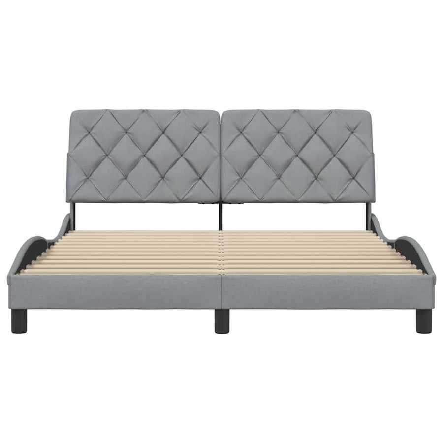 Bedframe zonder matras stof lichtgrijs 160x200 cm