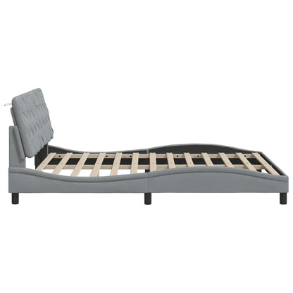 Bedframe zonder matras stof lichtgrijs 160x200 cm