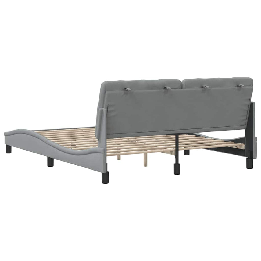 Bedframe zonder matras stof lichtgrijs 160x200 cm