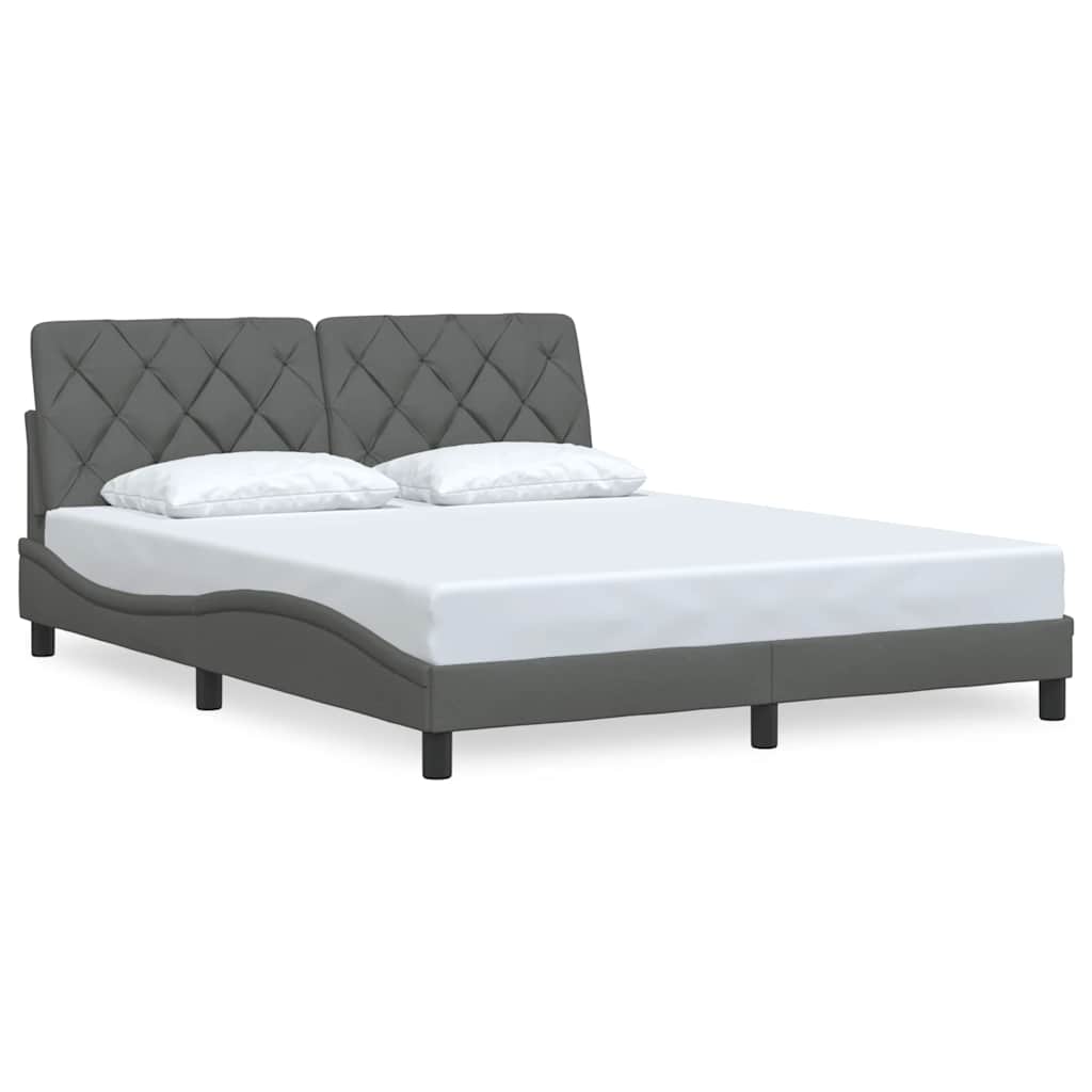 Bedframe zonder matras stof donkergrijs 160x200 cm