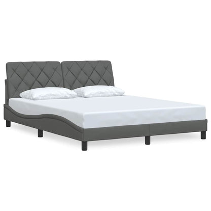 Bedframe zonder matras stof donkergrijs 160x200 cm