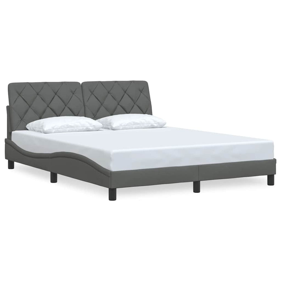 Bedframe zonder matras stof donkergrijs 160x200 cm